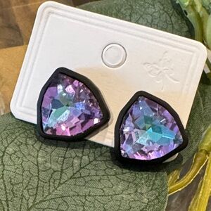 Purple and Blue Geometric Earrings